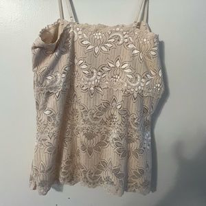 beautiful beaded nude lace tank top strappy camisole
